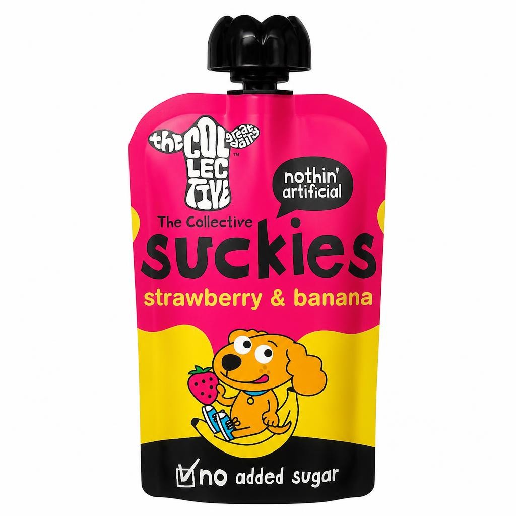 The Collective No Added Sugar Suckies Strawberry & Banana Yoghurt 90g