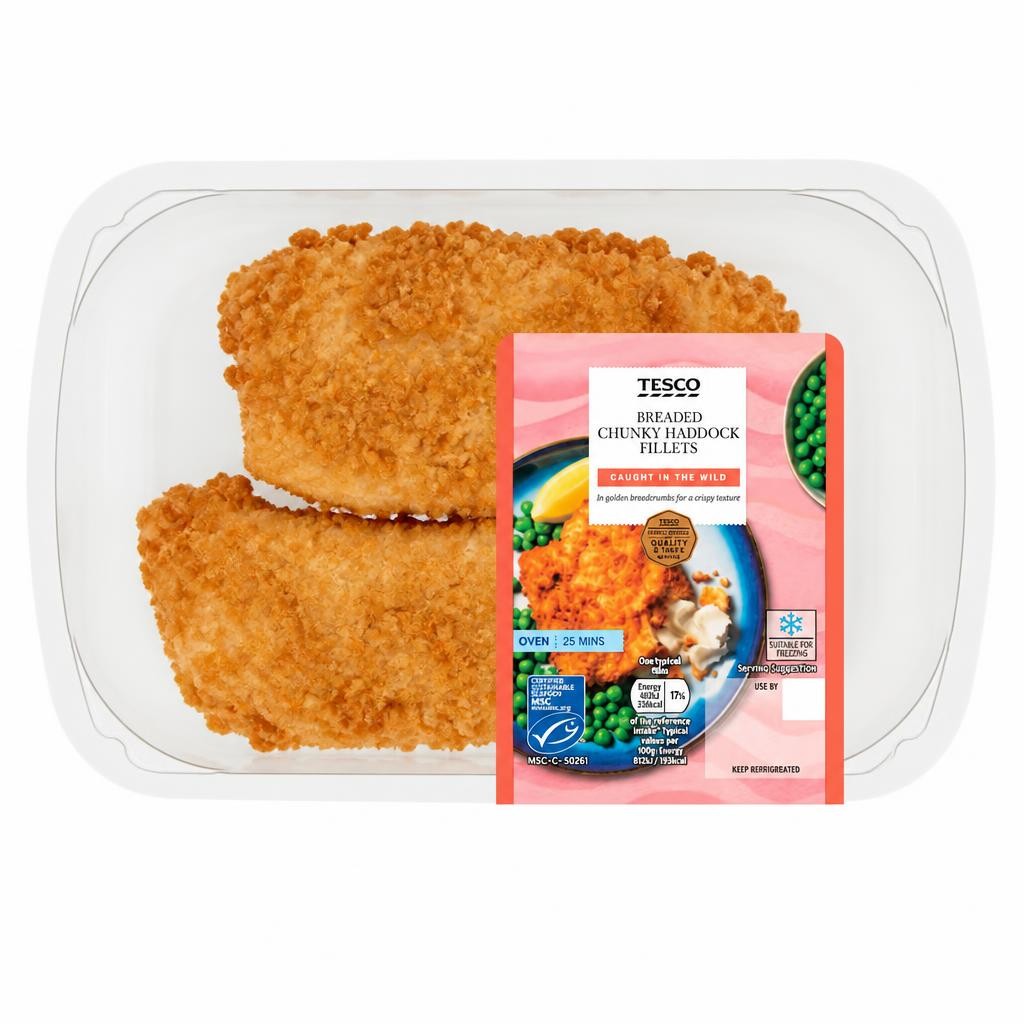 Tesco Breaded Chunky Haddock Fillets 350g