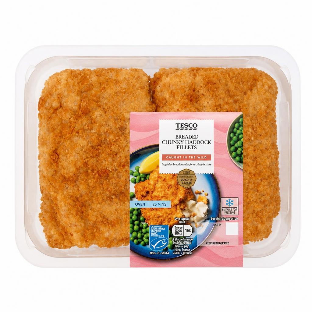 Tesco Breaded Chunky Haddock Fillets 350g