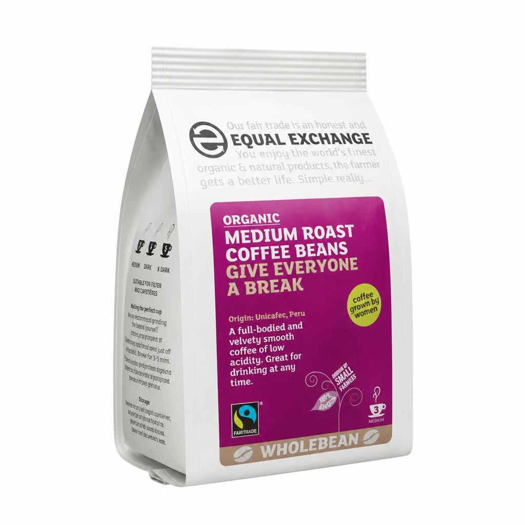 Medium Roast Coffee Beans, Organic 227g (Equal Exchange)