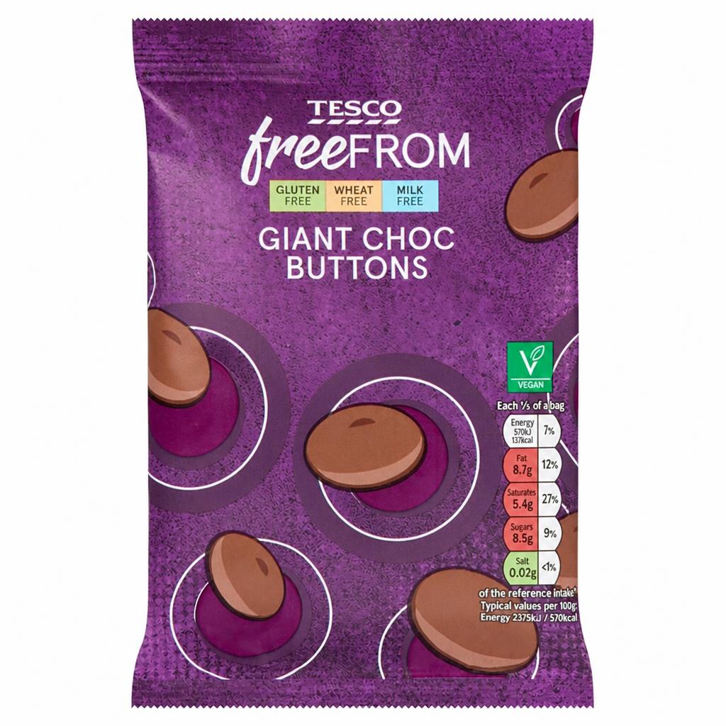 Tesco Free From Giant Choc Buttons 119g