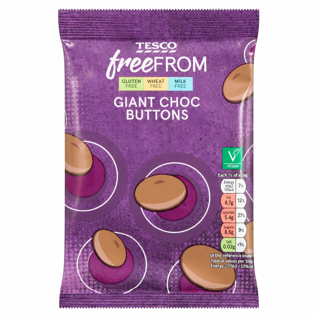 Tesco Free From Giant Choc Buttons 119g