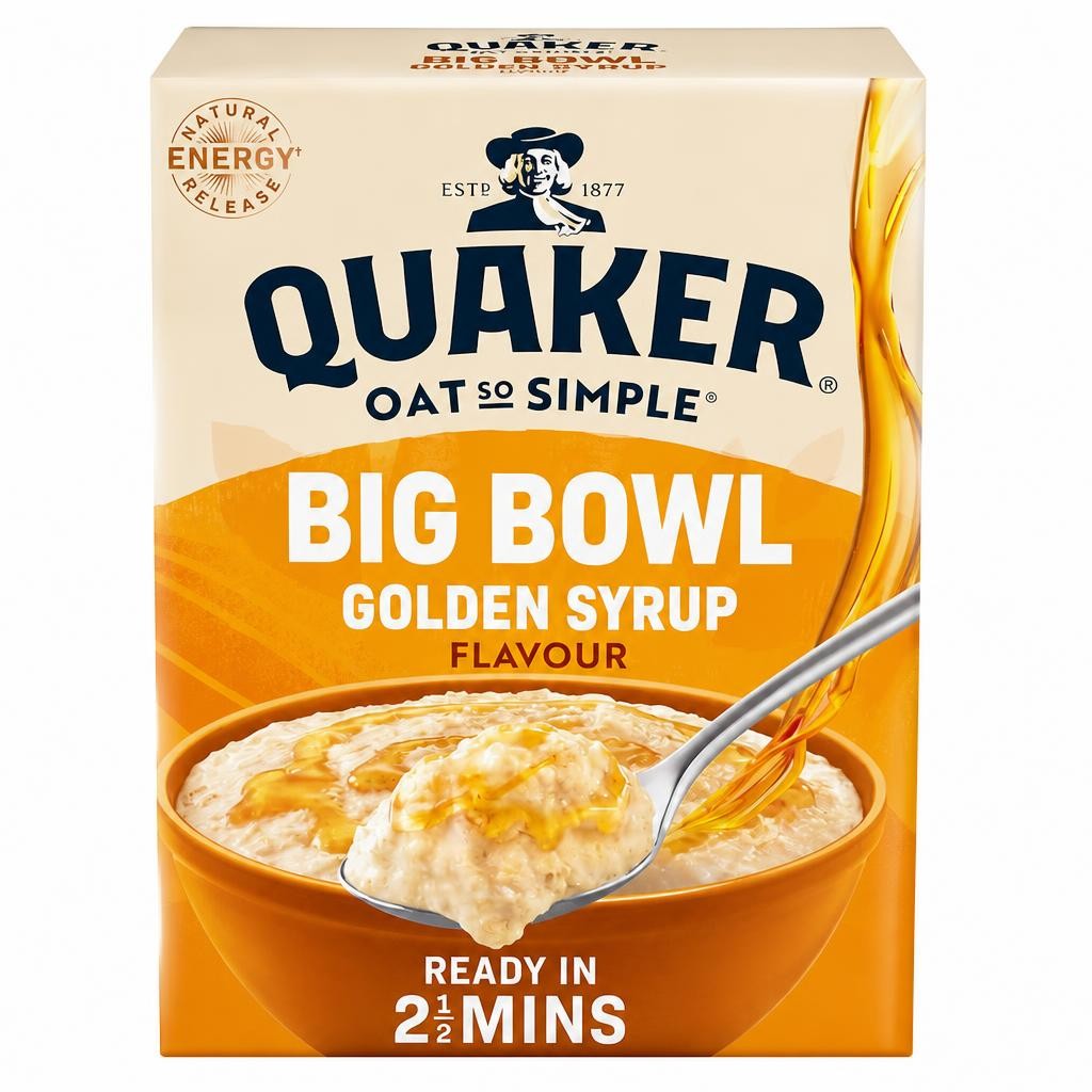 Quaker Big Bowl Golden Syrup Porridge Sachets 6x49.6g