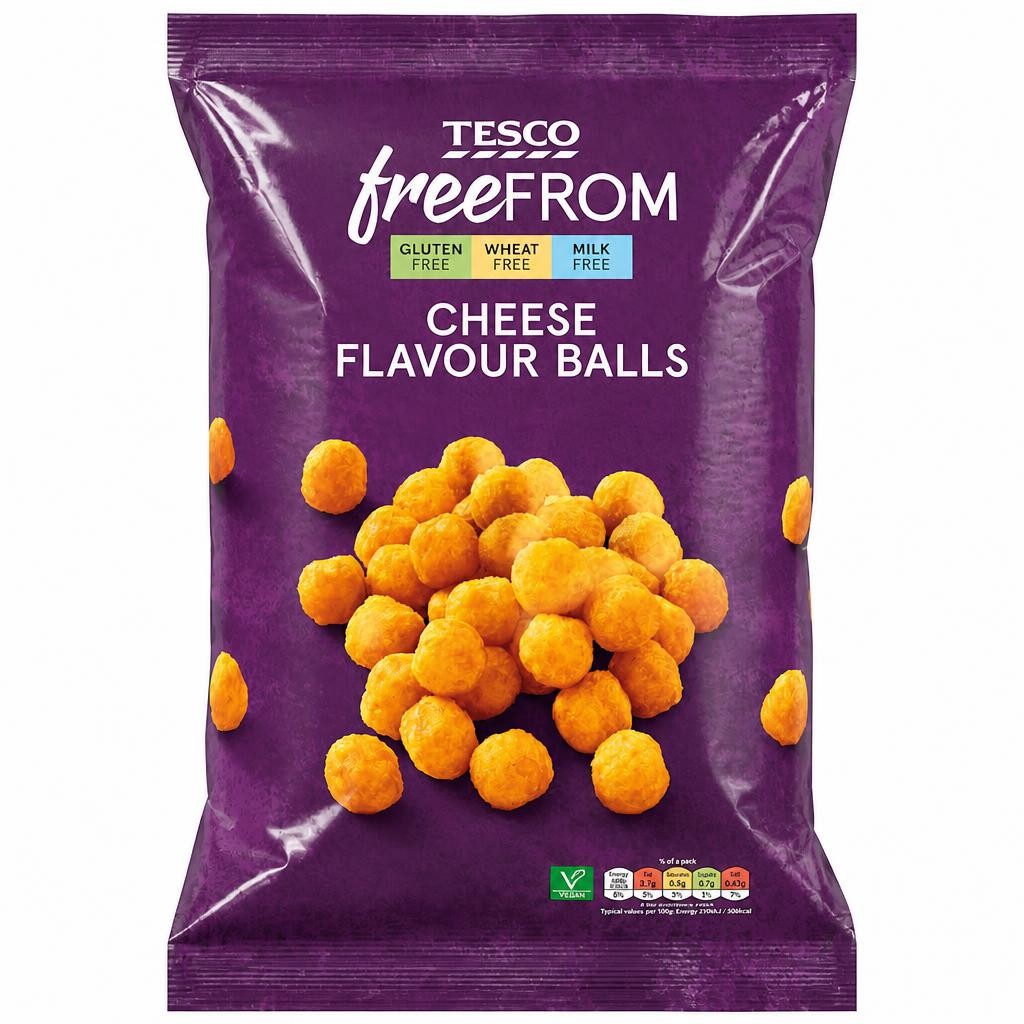Tesco Free From Cheese Balls Snacks 150g