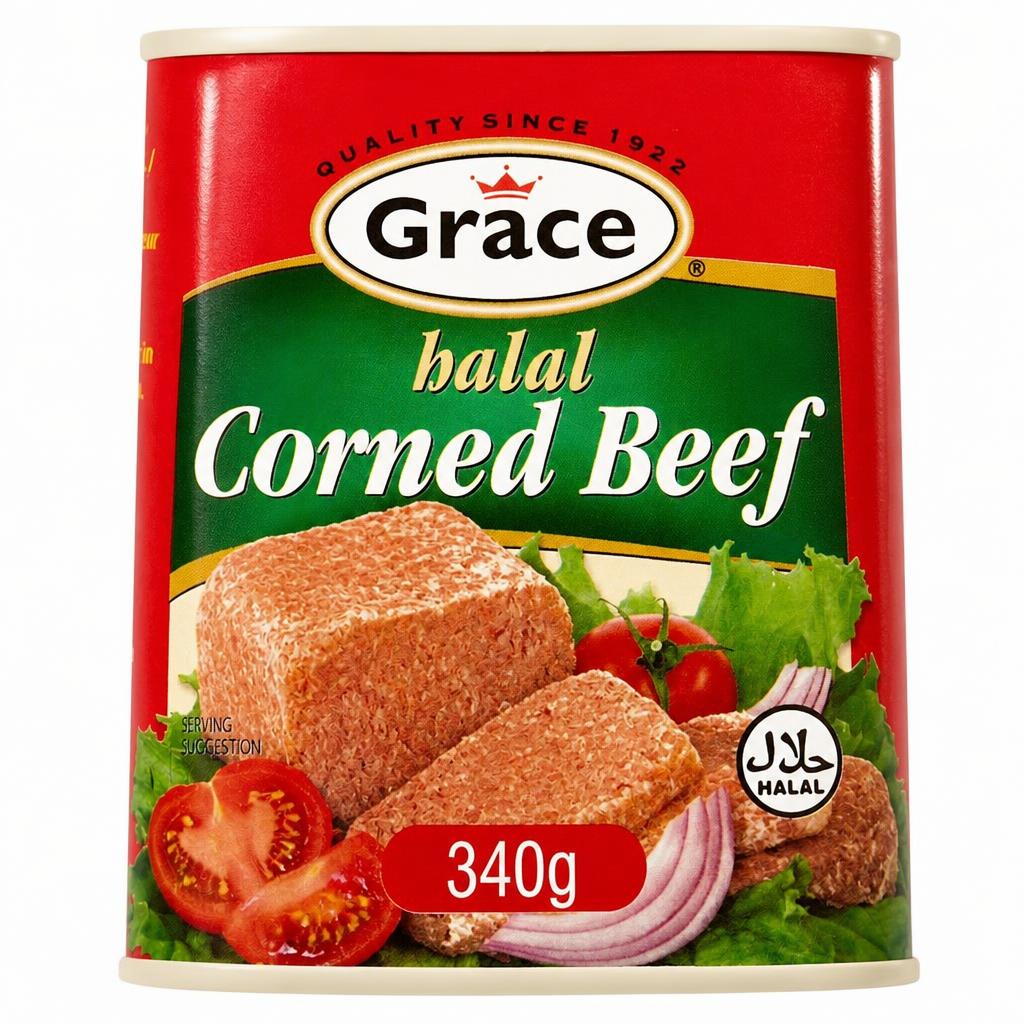 Grace 100% Halal Corned Beef 340G
