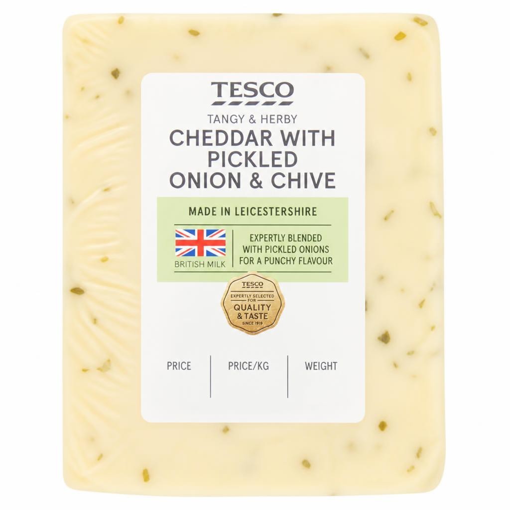 Tesco Cheddar with Pickled Onion & Chive 180g