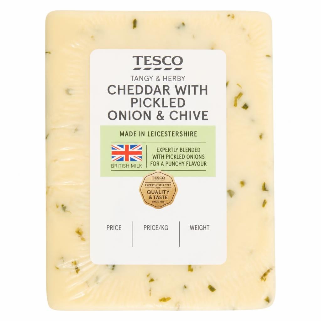 Tesco Cheddar with Pickled Onion & Chive 180g