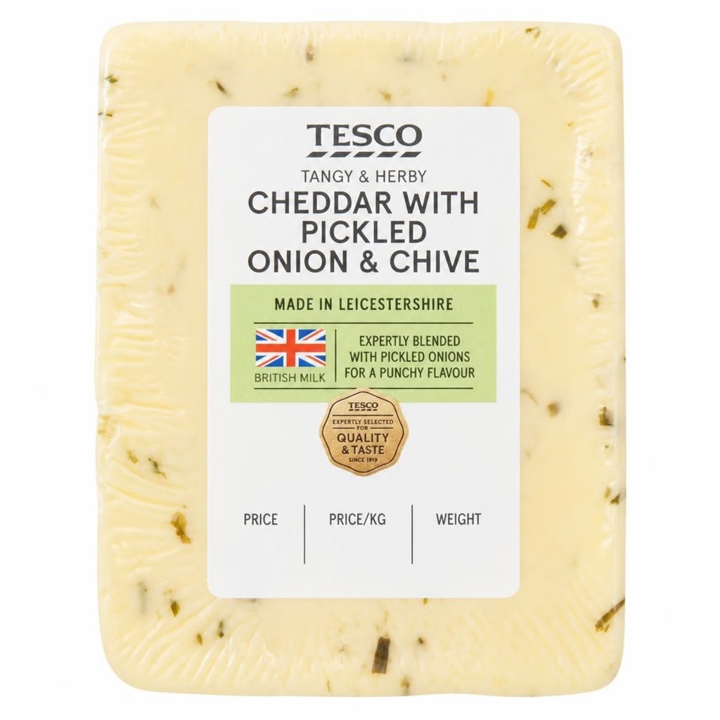 Tesco Cheddar with Pickled Onion & Chive 180g