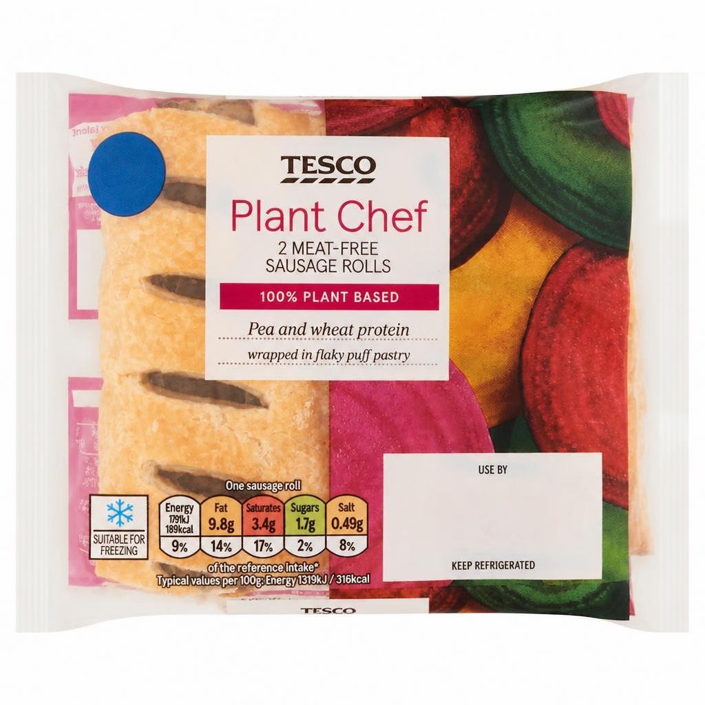 Tesco Plant Chef 2 Meat-Free Sausage Rolls 120g