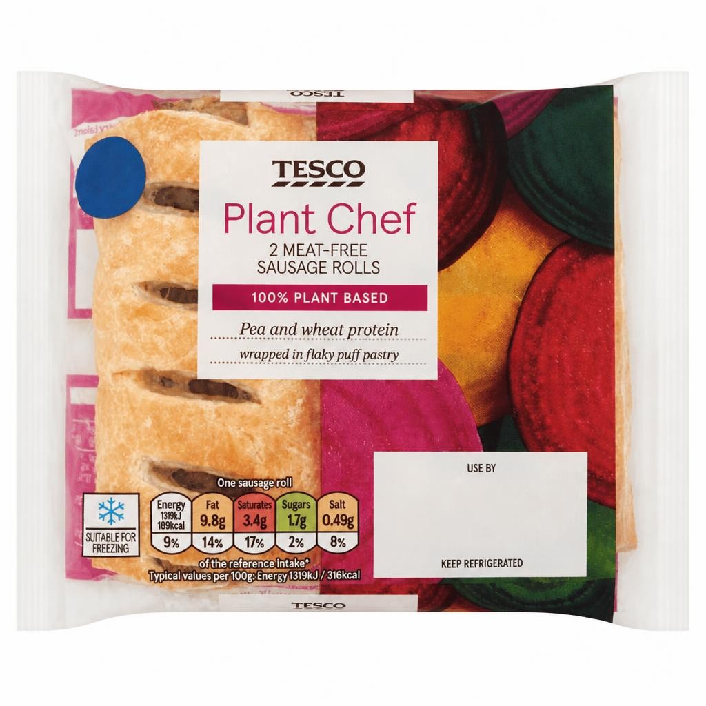 Tesco Plant Chef 2 Meat-Free Sausage Rolls 120g
