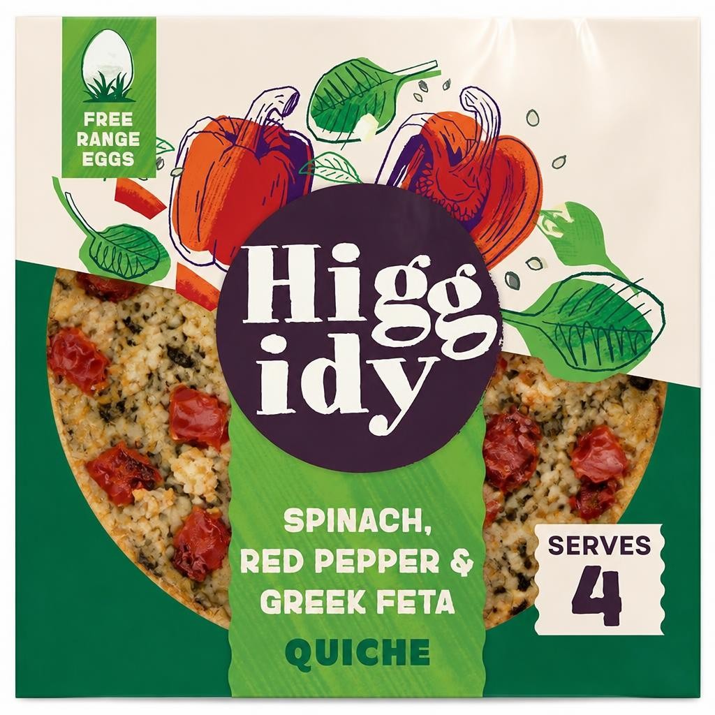 Higgidy Spinach Feta Red Pepper Quiche 400G