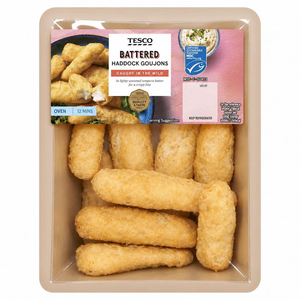Tesco Battered Haddock Goujons 200G