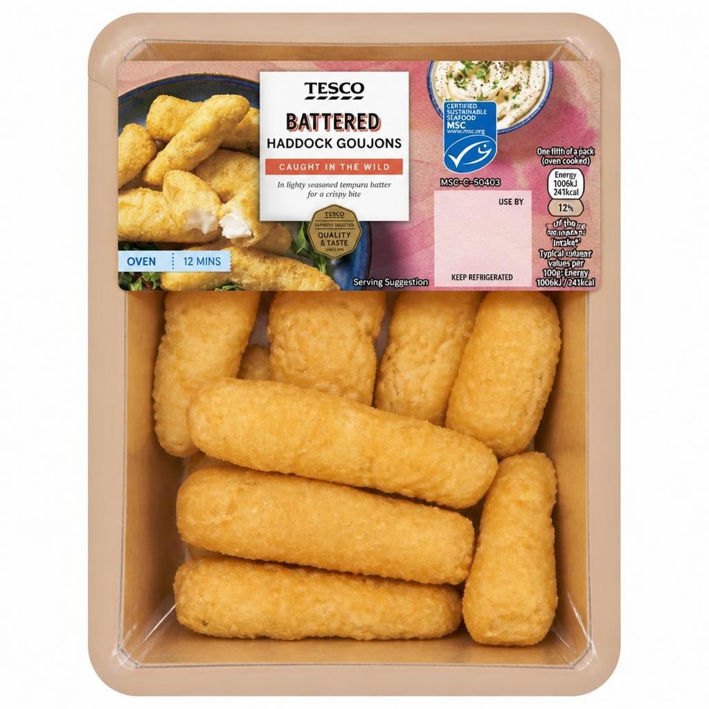 Tesco Battered Haddock Goujons 200G