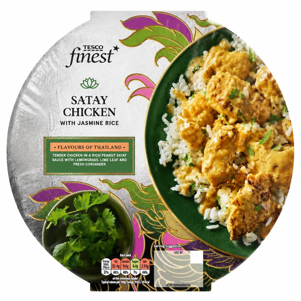 Tesco Finest Satay Chicken With Jasmine Rice 400G