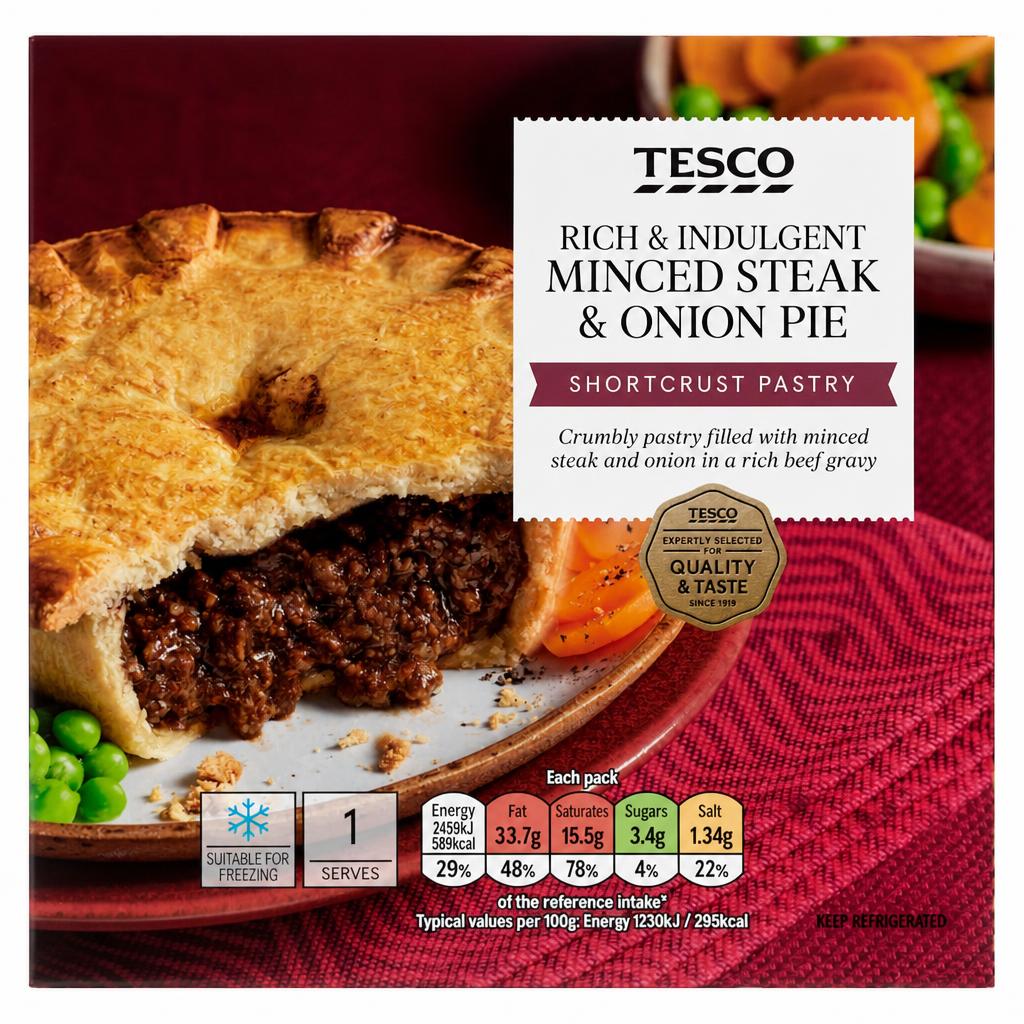 Tesco Minced Steak & Onion Shortcrust Pie 200G