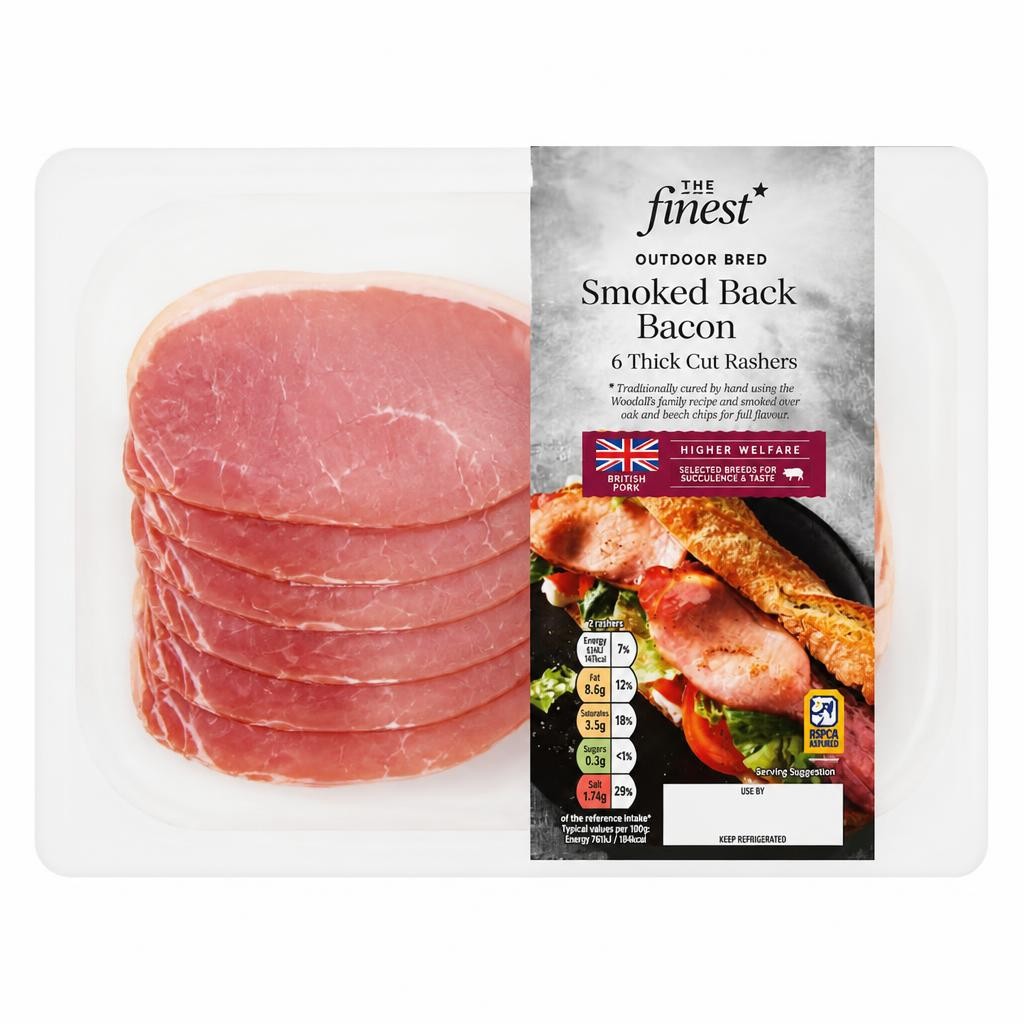 Tesco Finest Smoked 6 Dry Cure Thick Cut Bacon 240g