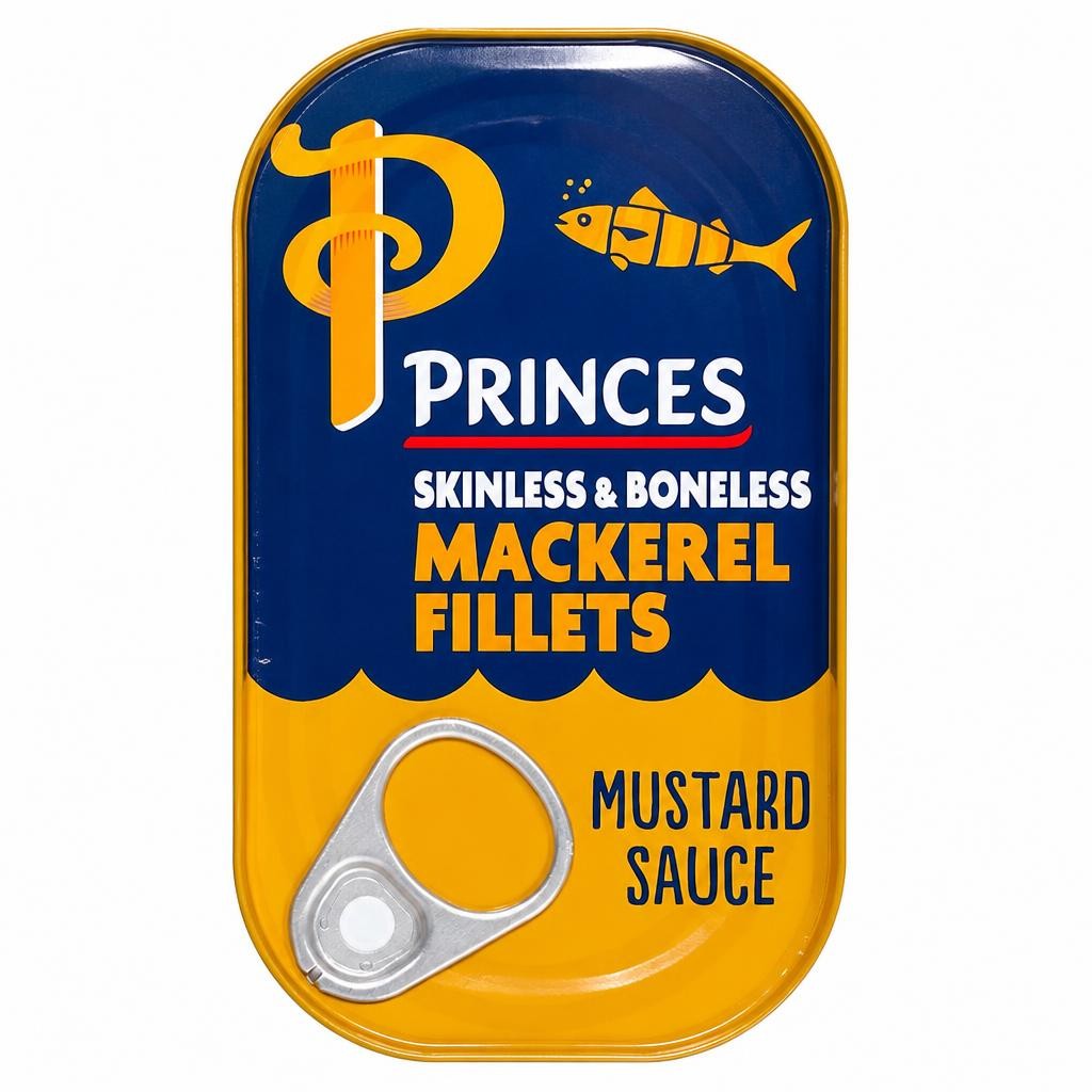 Princes Skinless Boneless Mackerel Fillets Mustard Sauce 125G