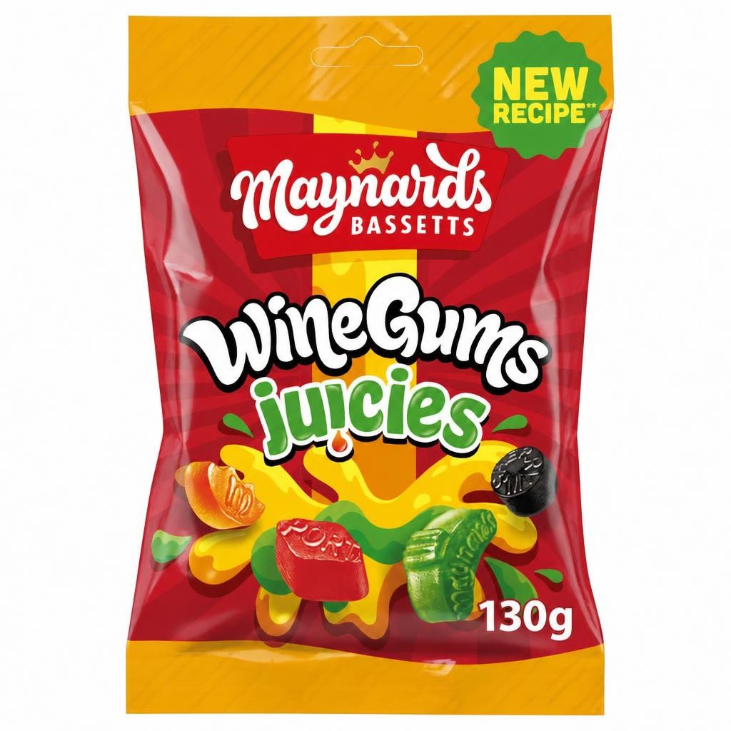Maynards Bassetts Wine Gums Juicies Sweets Bag 130G