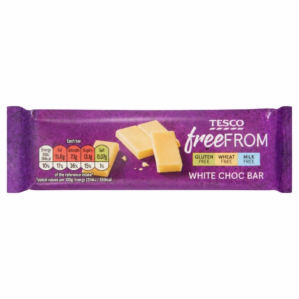 Tesco Free From White Chocolate Bar 35G