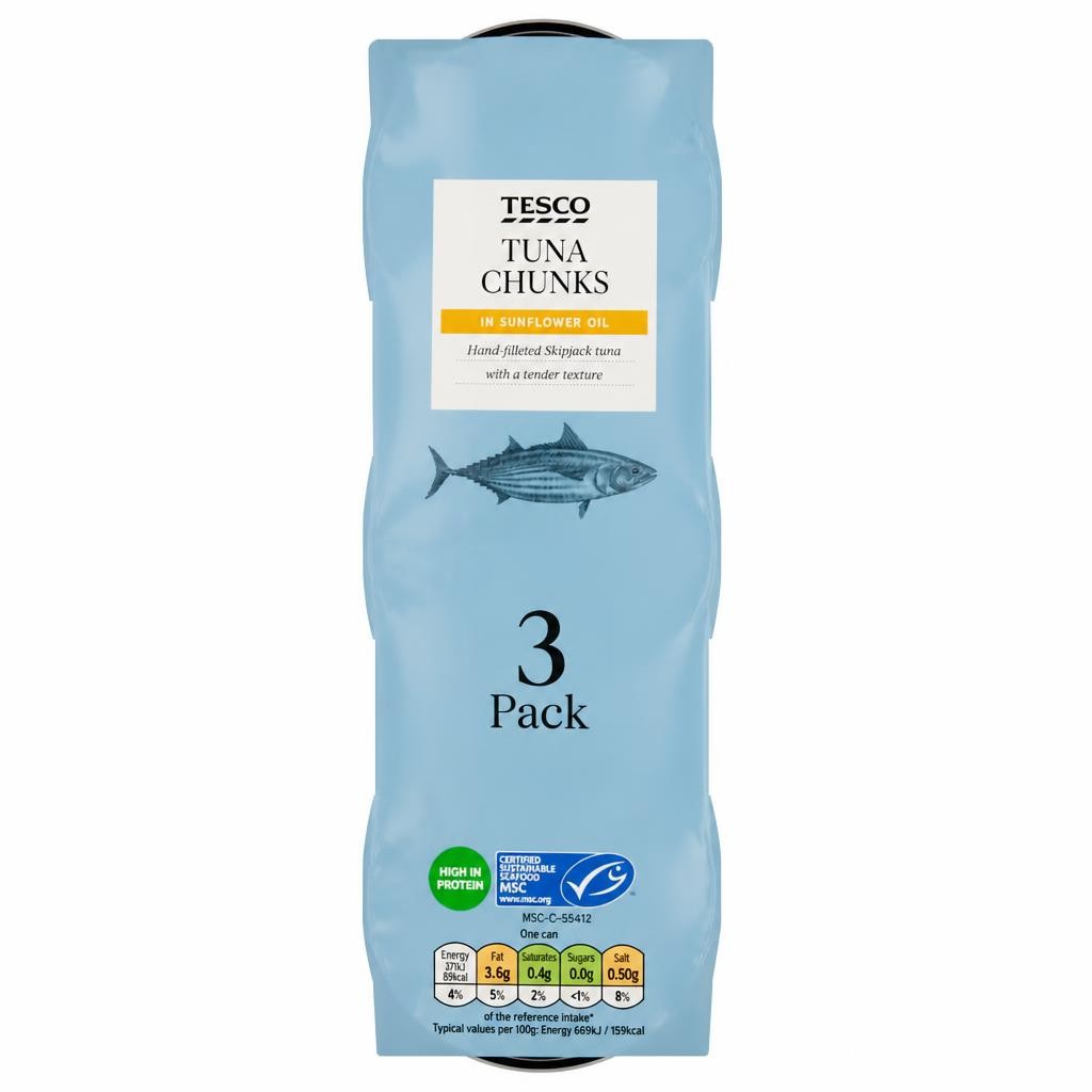 Tesco Tuna Chunks In Oil 3 X 80G