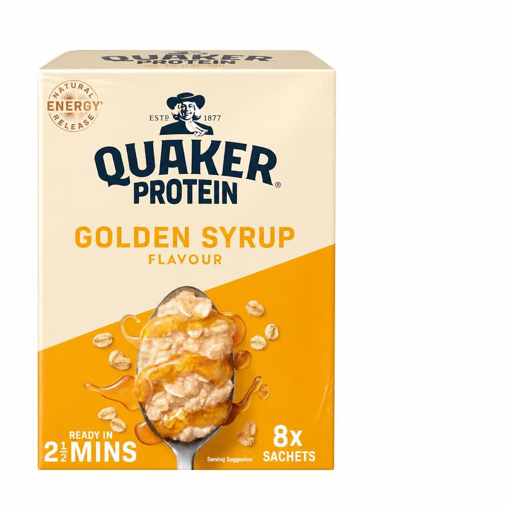 Quaker Protein Oat So Simple Golden Syrup Porridge Sachets 8x43g