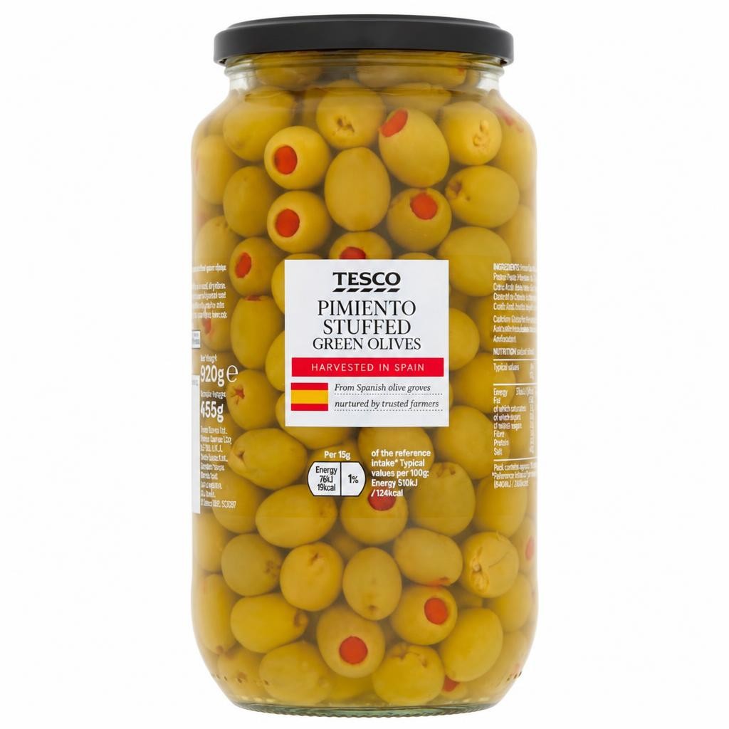 Tesco Pimiento Stuffed Green Olives920g
