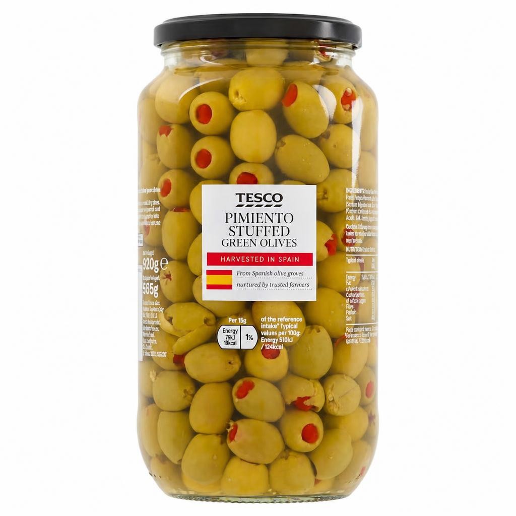 Tesco Pimiento Stuffed Green Olives920g