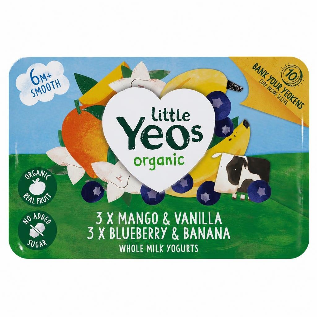 Yeo Valley Organic Little Yeos No Added Sugar Kids Yogurt 6x42g