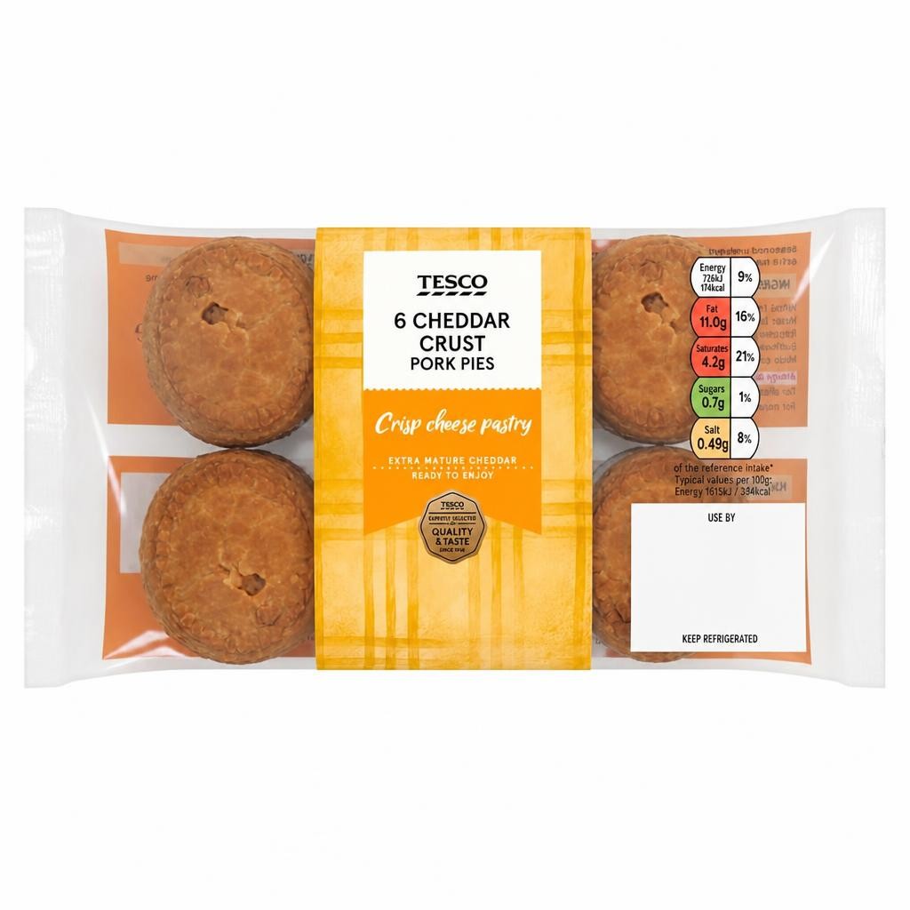 Tesco Cheese Crust 6 X Mini Pork Pies 300G