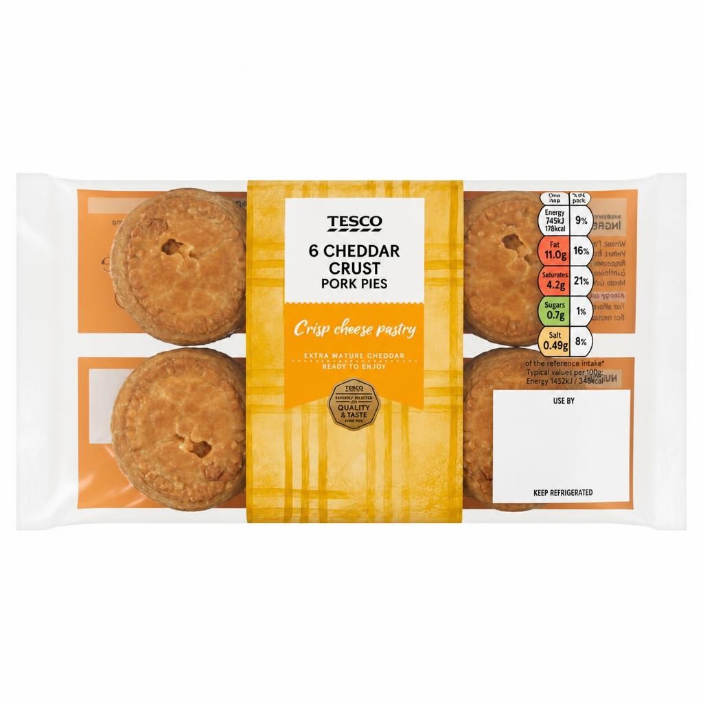 Tesco Cheese Crust 6 X Mini Pork Pies 300G