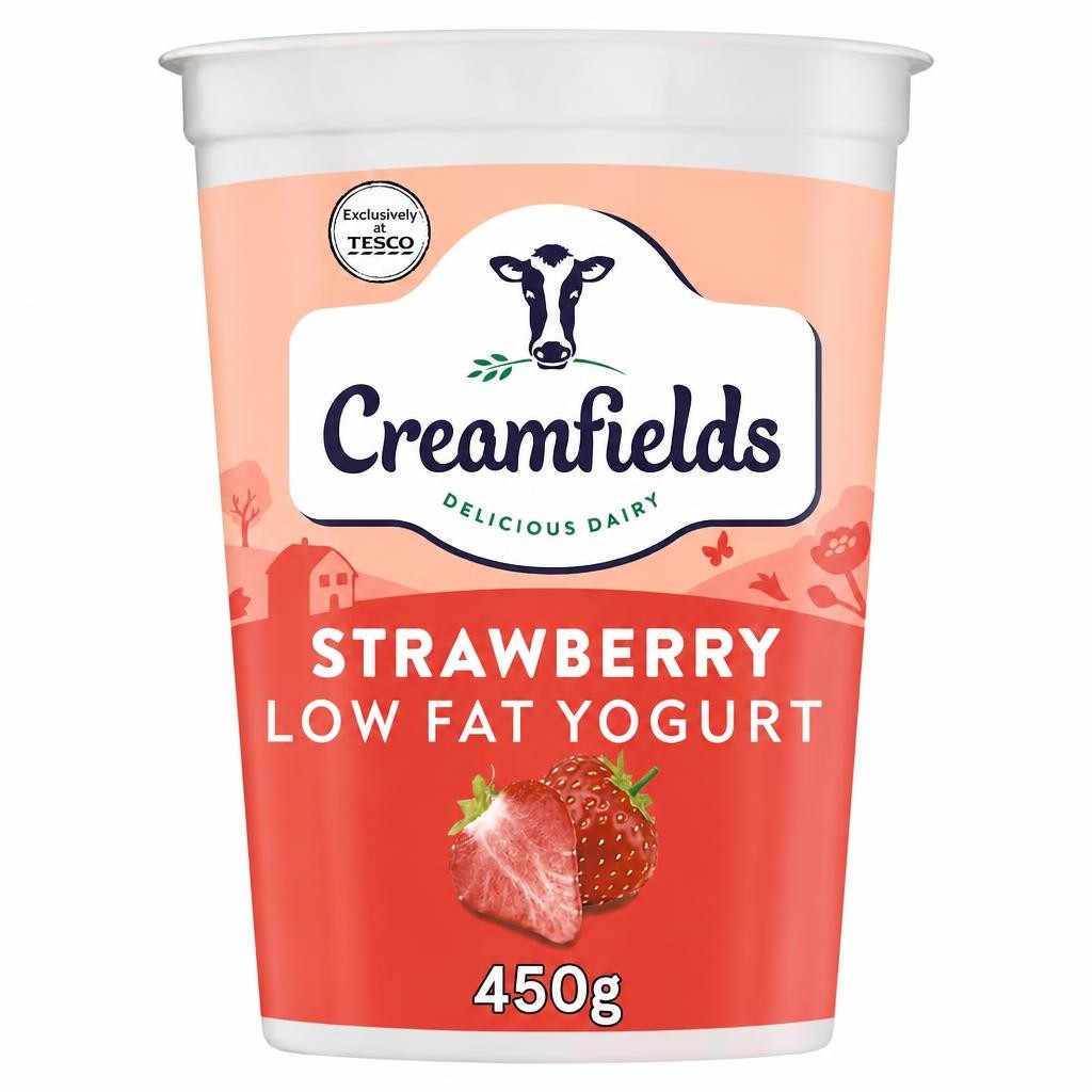 Creamfields Strawberry Low Fat Yogurt 450G