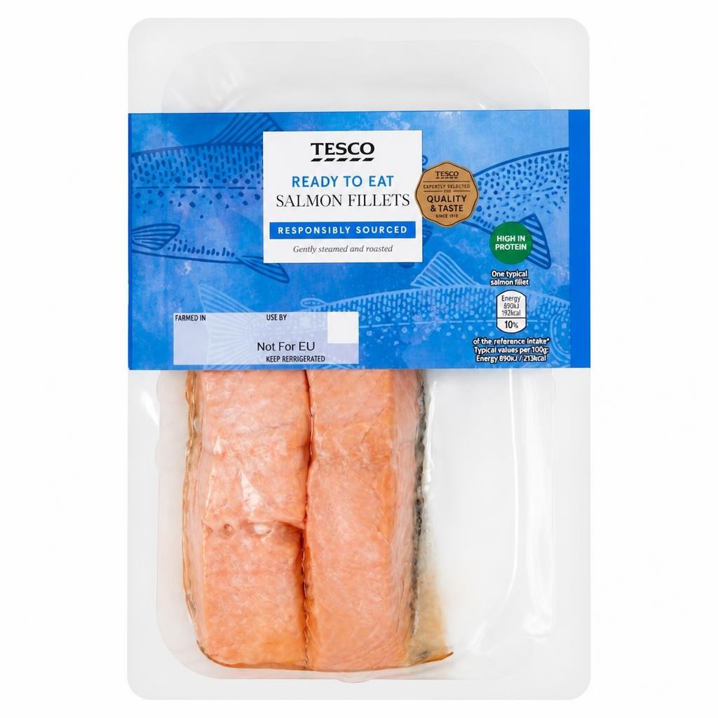 Tesco Steamed Salmon Fillets 180G