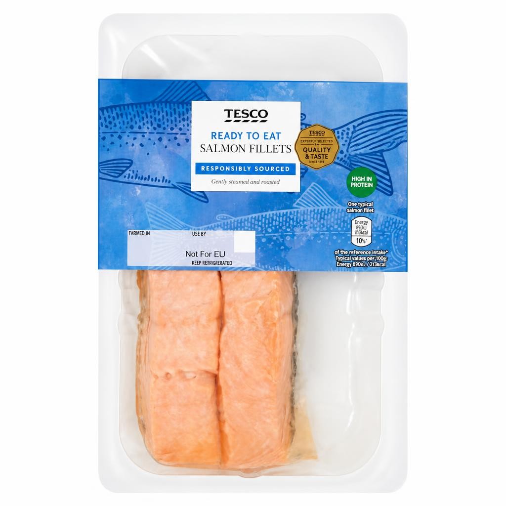 Tesco Steamed Salmon Fillets 180G