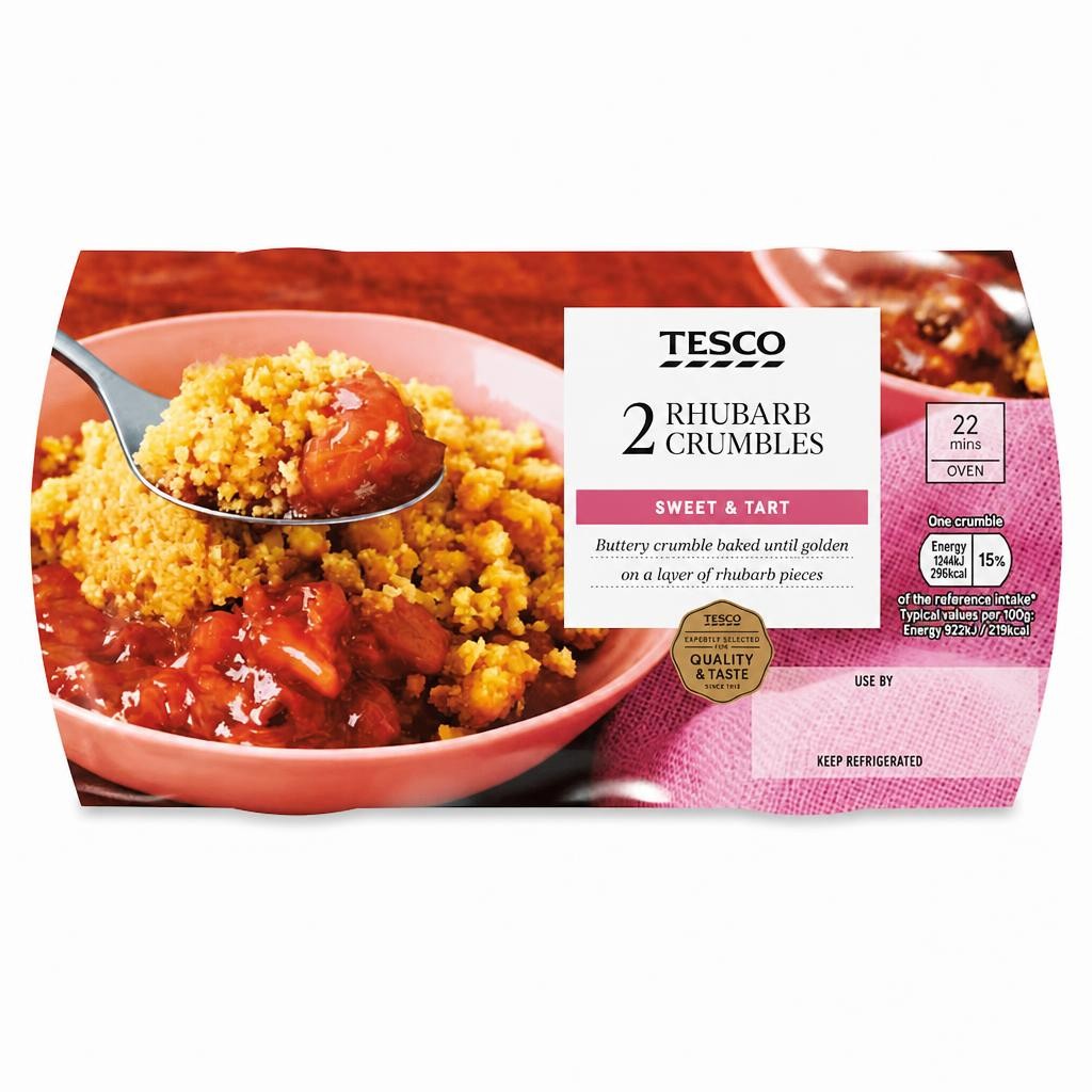Tesco Rhubarb Crumbles 2 Pack, 270 G