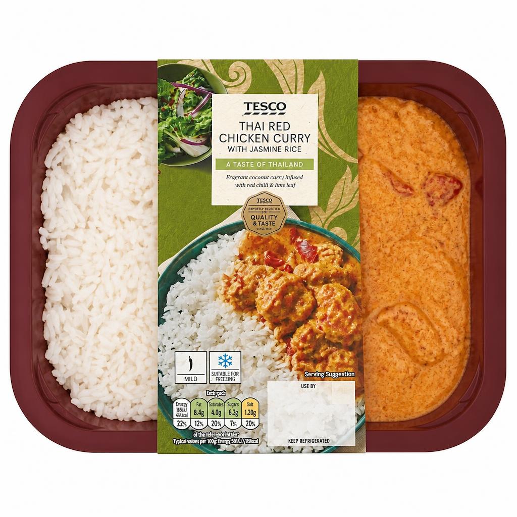 Tesco Thai Red Chicken Curry With Jasmine Rice 400G