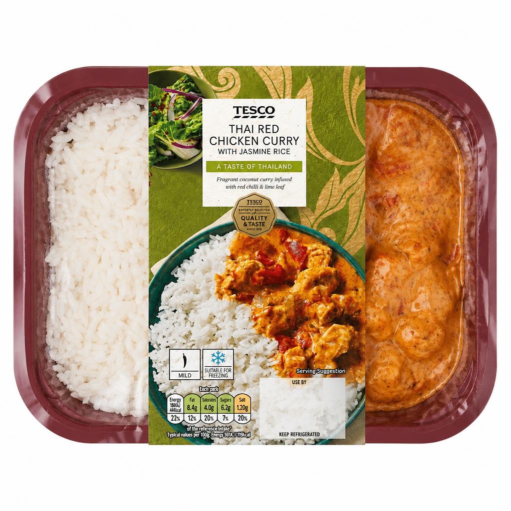 Tesco Thai Red Chicken Curry With Jasmine Rice 400G