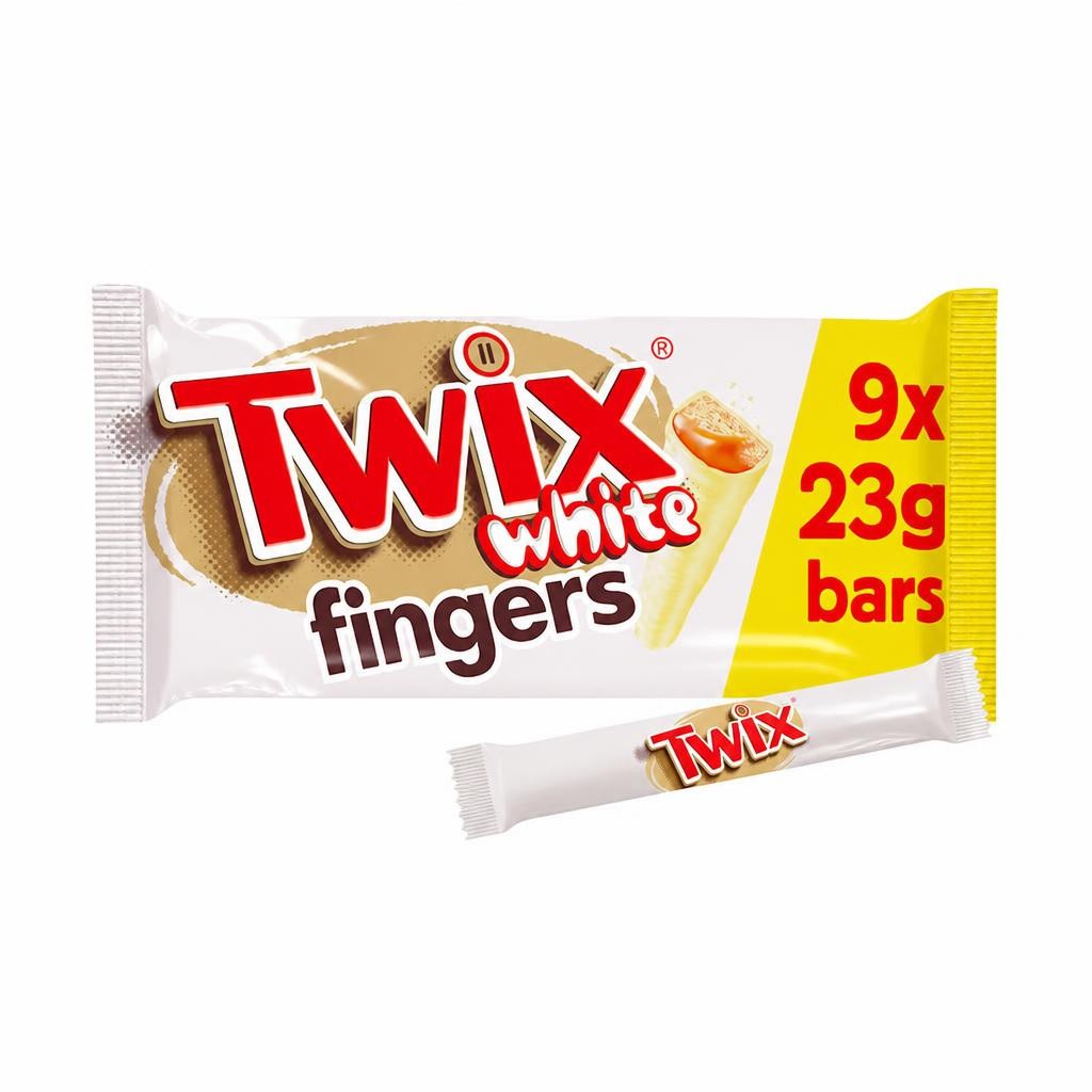 Twix White Chocolate Biscuit Snack Bars Multipack Chocolate 9x20g