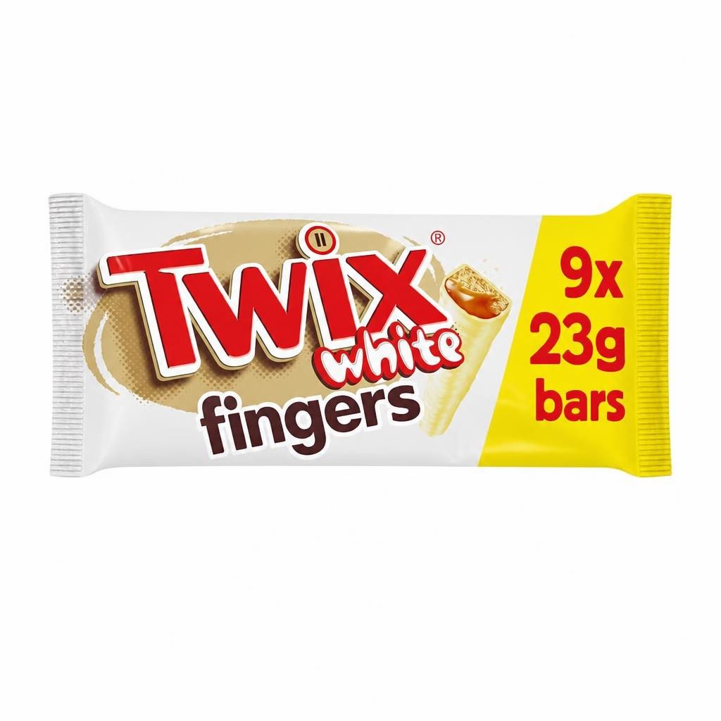 Twix White Chocolate Biscuit Snack Bars Multipack Chocolate 9x20g