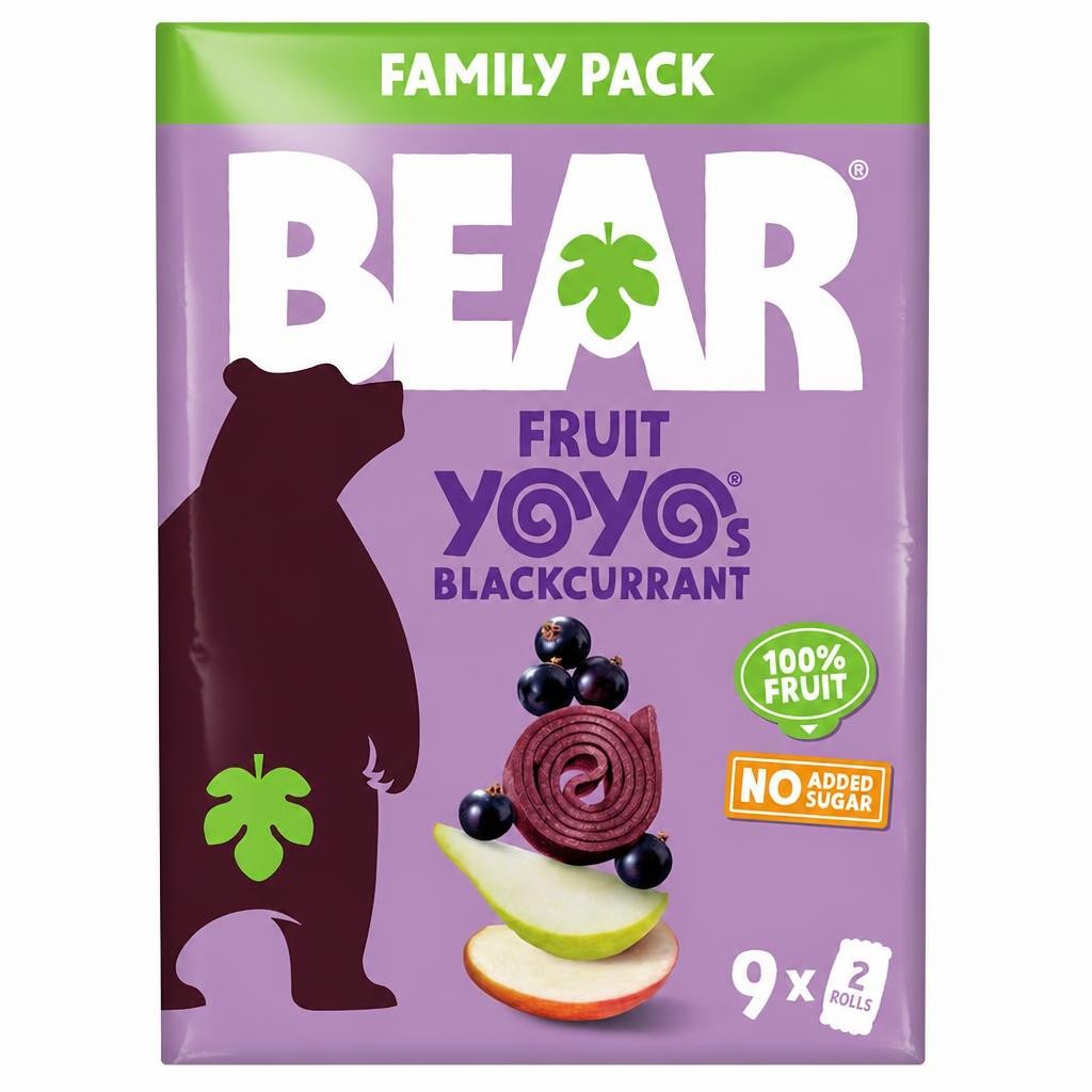 BEAR Fruit Yoyos Blackcurrant Family Pack 9 x 20g