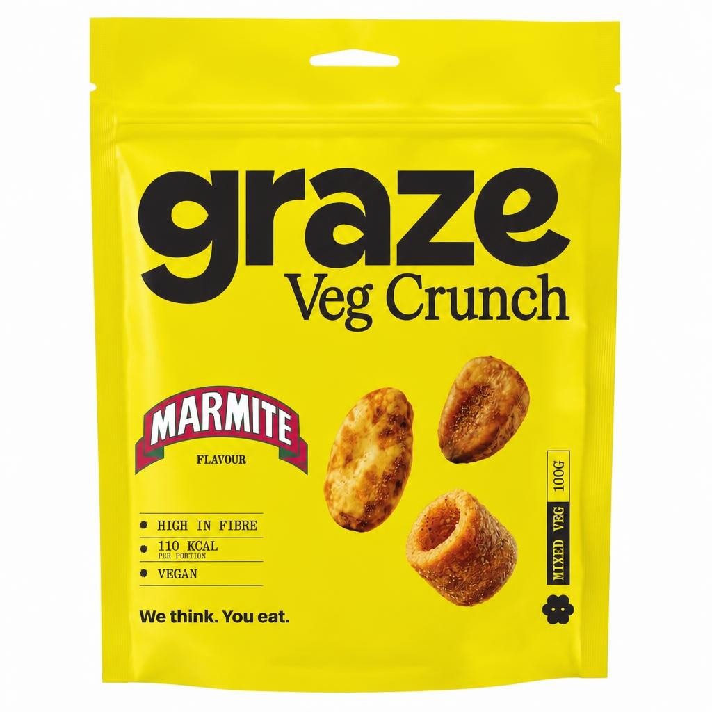 Graze Marmite Crunch Protein Sharing Bag Snack 100G