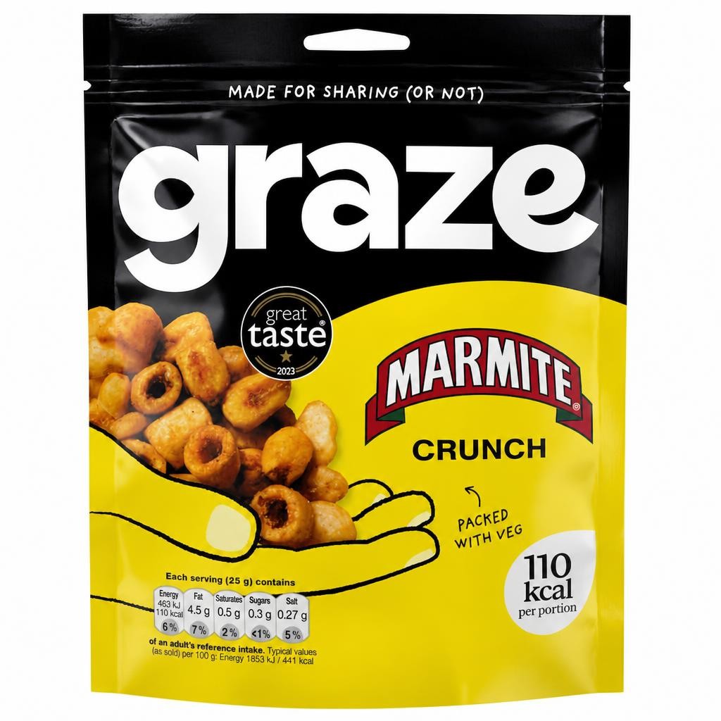 Graze Marmite Crunch Protein Sharing Bag Snack 100G
