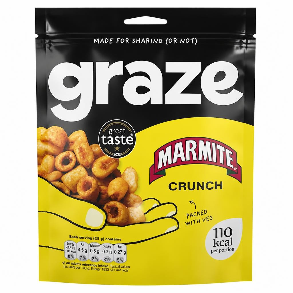 Graze Marmite Crunch Protein Sharing Bag Snack 100G