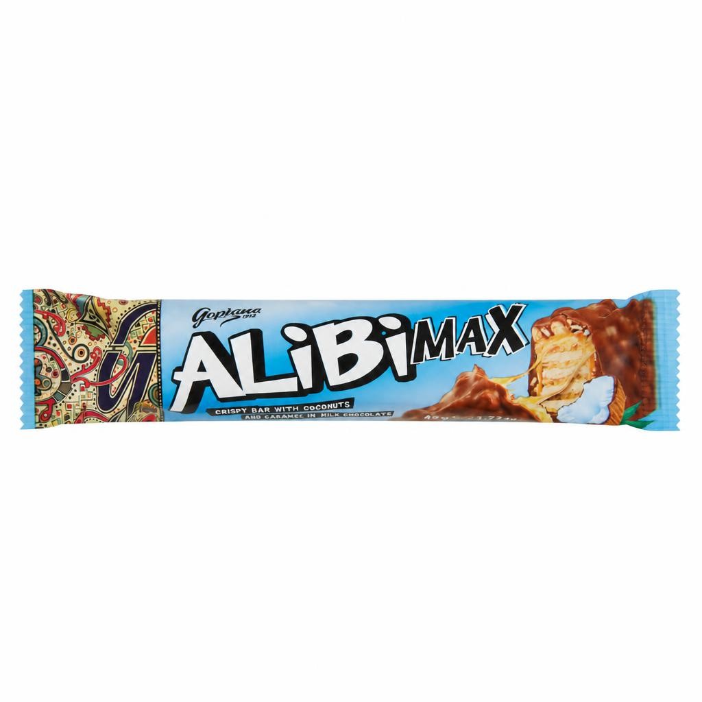 Alibi Max Chocolate Bar With Coconut & Caramel 49G
