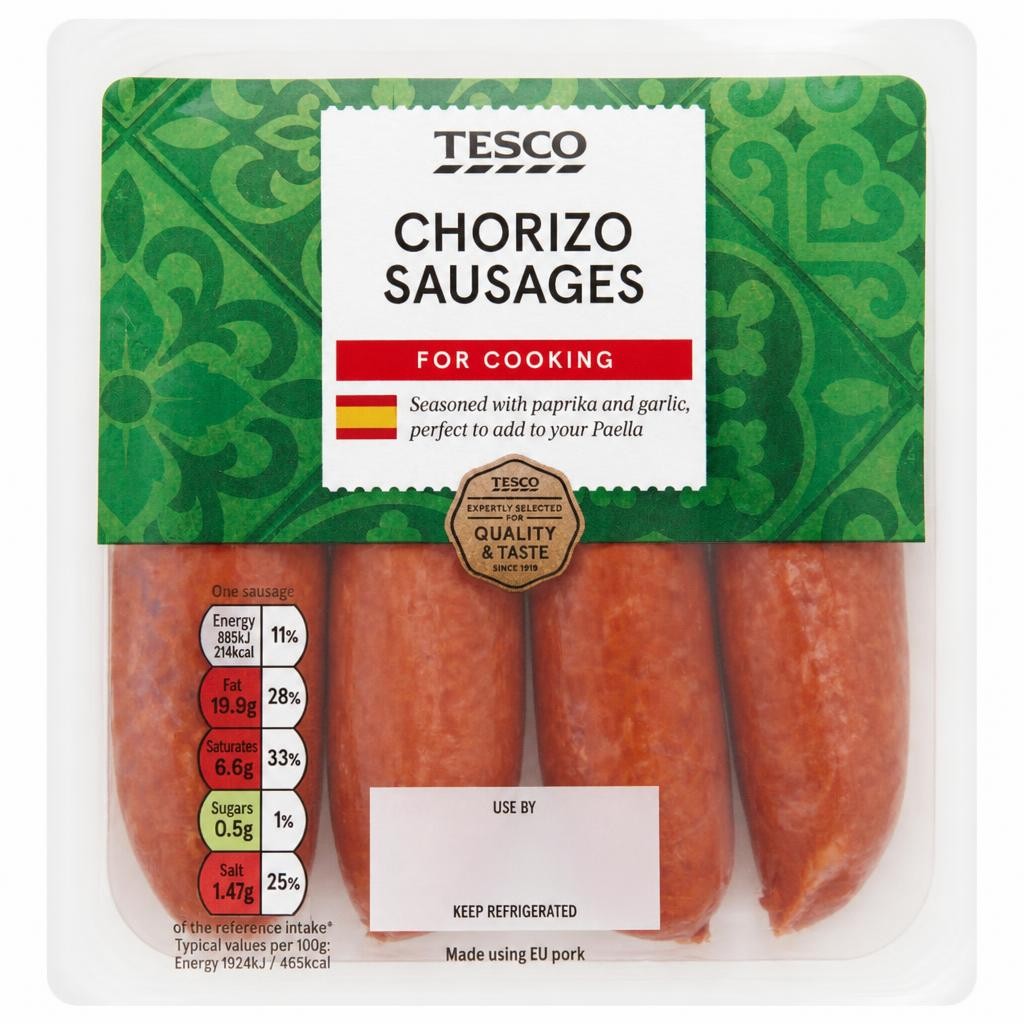 Tesco Chorizo Sausages For Cooking 200G