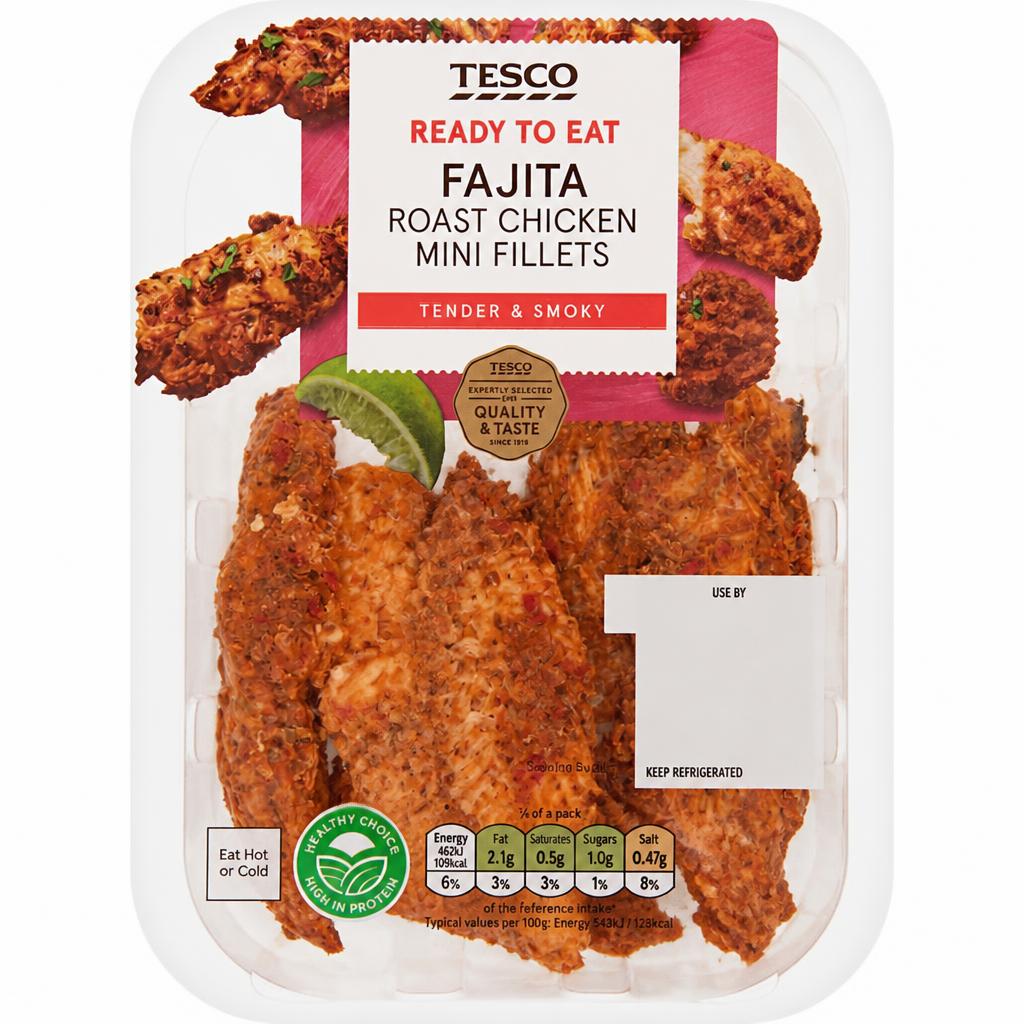Tesco Fajita Cooked Chicken Breast Mini Fillets 170G