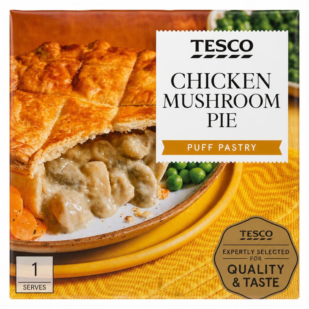 Tesco Chicken & Mushroom Puff Pastry Pie 200G