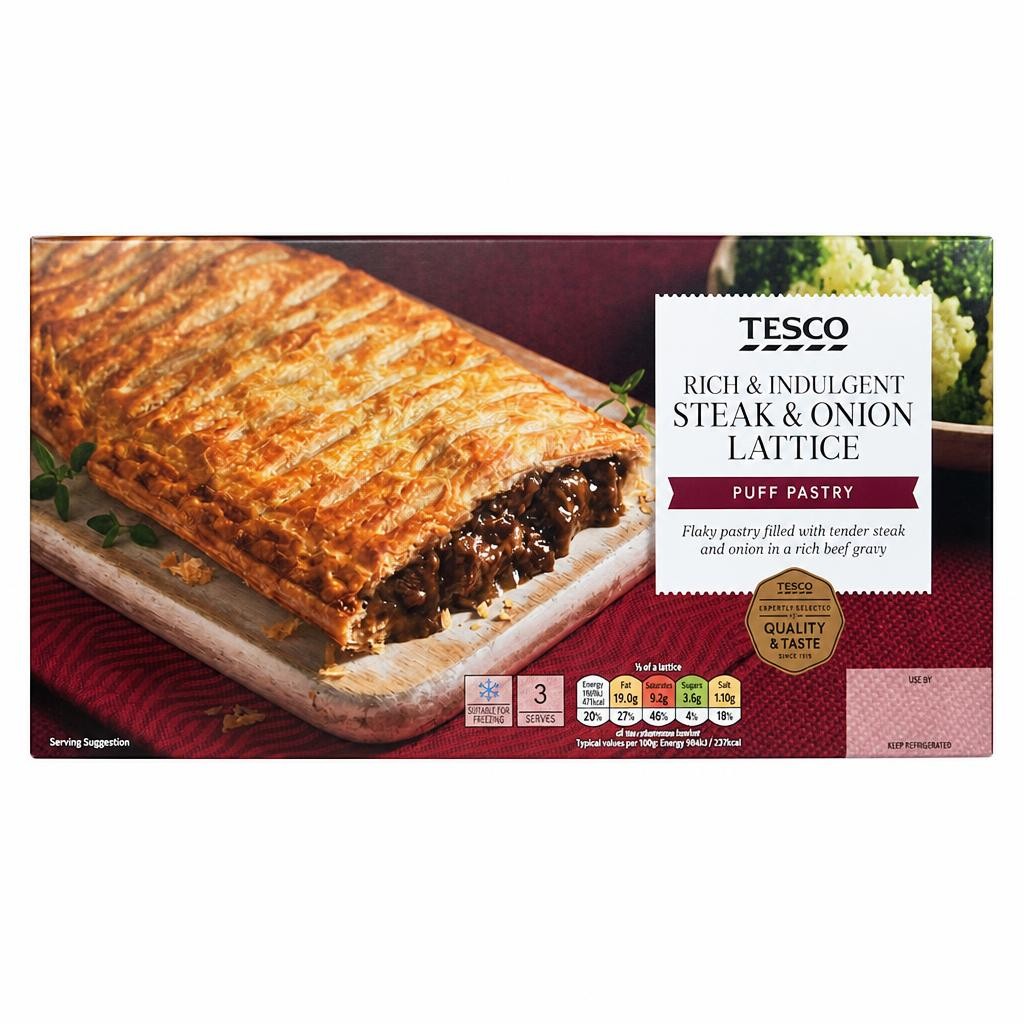 Tesco Steak & Onion Lattice Bar 500G
