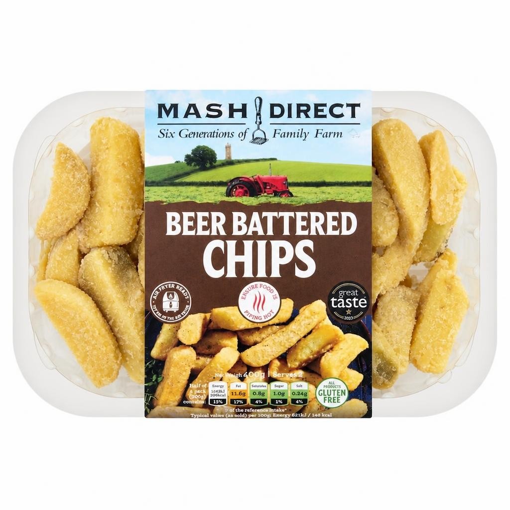 Mash Direct Beer Battered Chips 400G