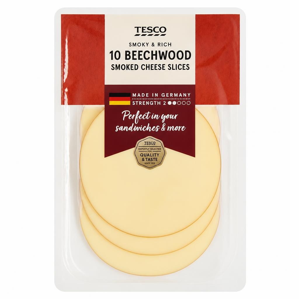 Tesco Beechwood Smoked Cheese Slices 10 Pack 250g