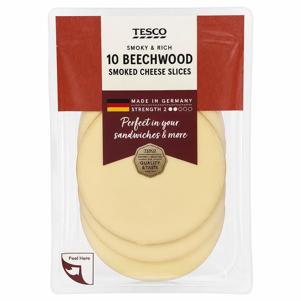 Tesco Beechwood Smoked Cheese Slices 10 Pack 250g